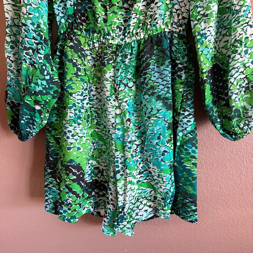 Anthropologie Plenty Green Python Print Romper wi… - image 10